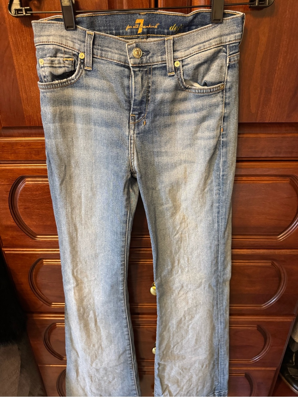 7 For All Mankind Light Blue Flare Stretch Jeans